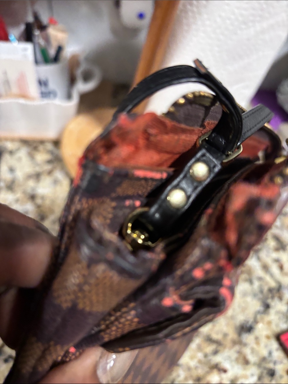 Louis Vuitton Brown Damier Ebene Crossbody with Black Strap and Gold Plaque-Asis - Picture 11 of 16